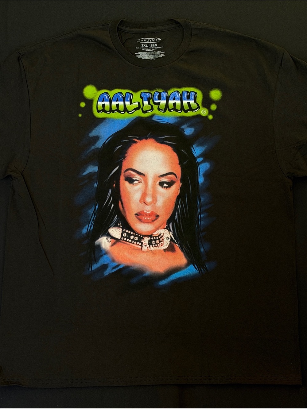 New Aaliyah T Shirt Mens 2XL Black One In A Million Graphic Tee 90s R&B Hip Hop